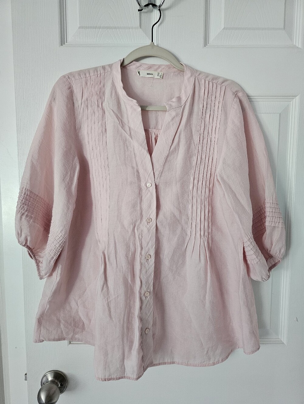 MNG MANGO pink Flowy Lightweight Top Blouse Shirt - Size 4